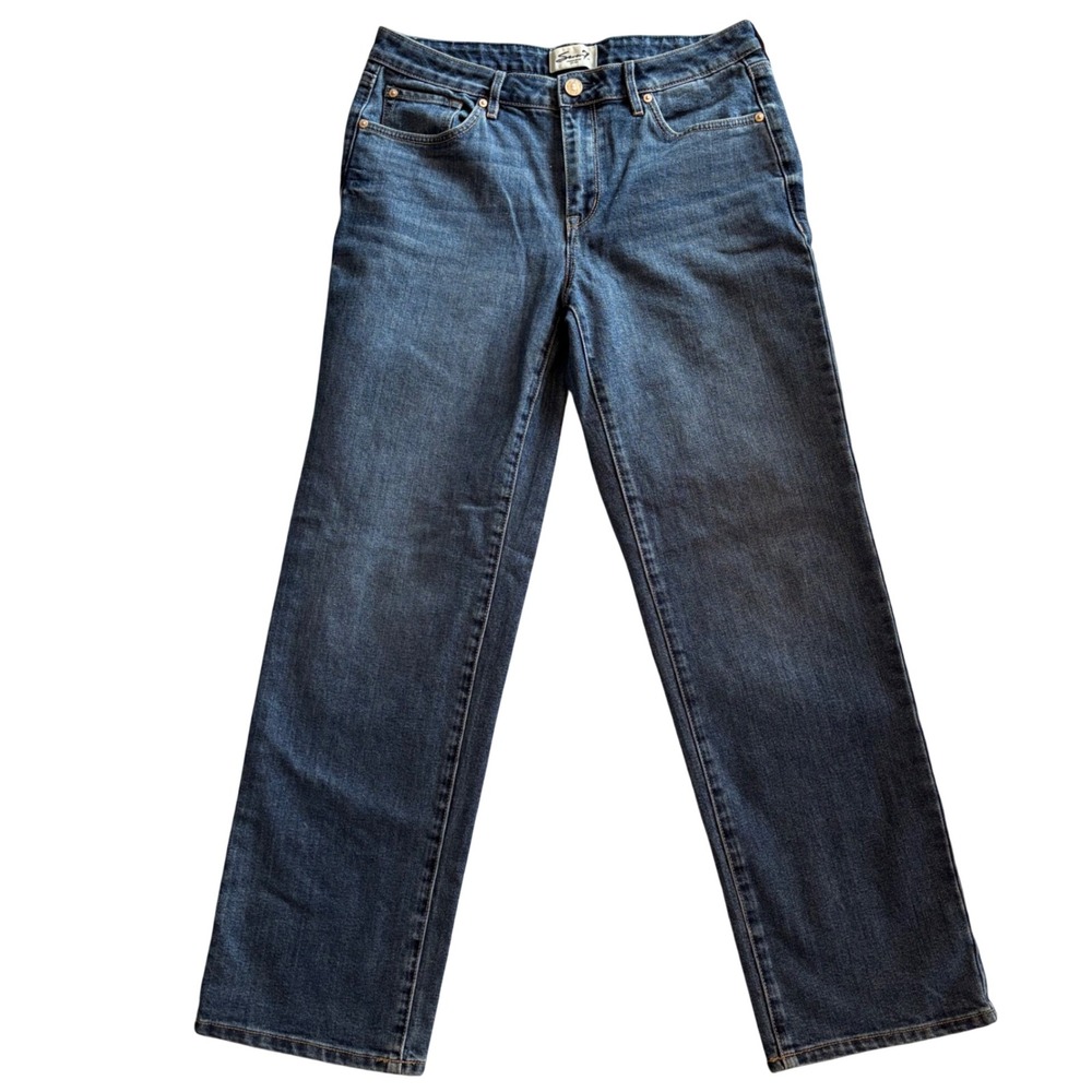 Seven 7 Womens Straight Leg Jeans Loose Medium Wash Blue Denim Sz 4 Relaxed Fit